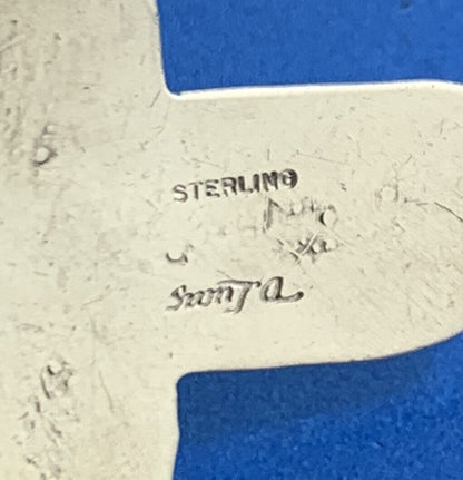 Don Lucas Native American 925 Sterling Silver Garnet Drop Dangle Concho Earrings