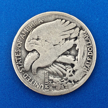 1917 S Reverse Silver Walking Liberty Half Dollar 50c Better Key San Fran Coin