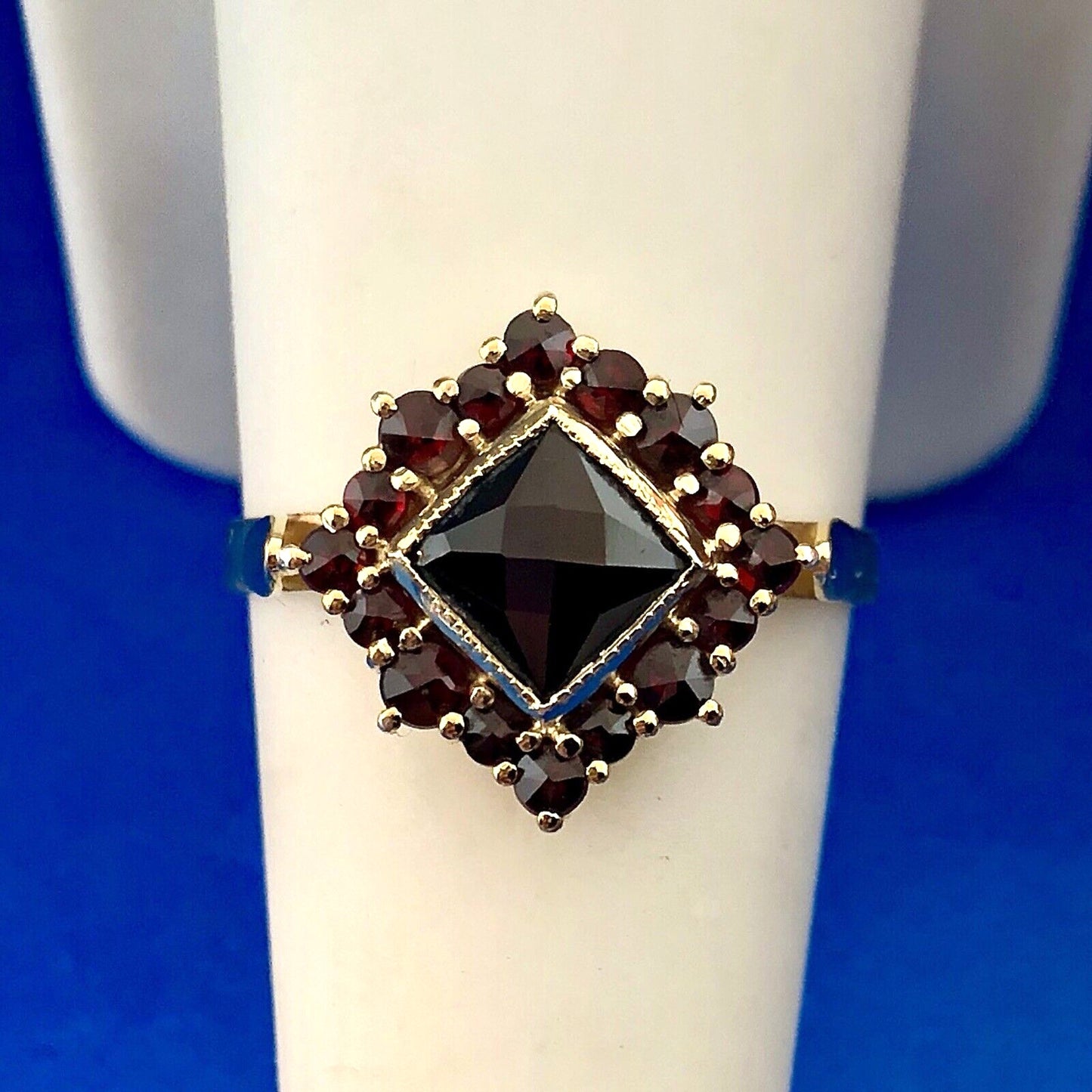 Vintage Designer Sterling Silver 925 Vermeil Garnet January Anniversary Ring