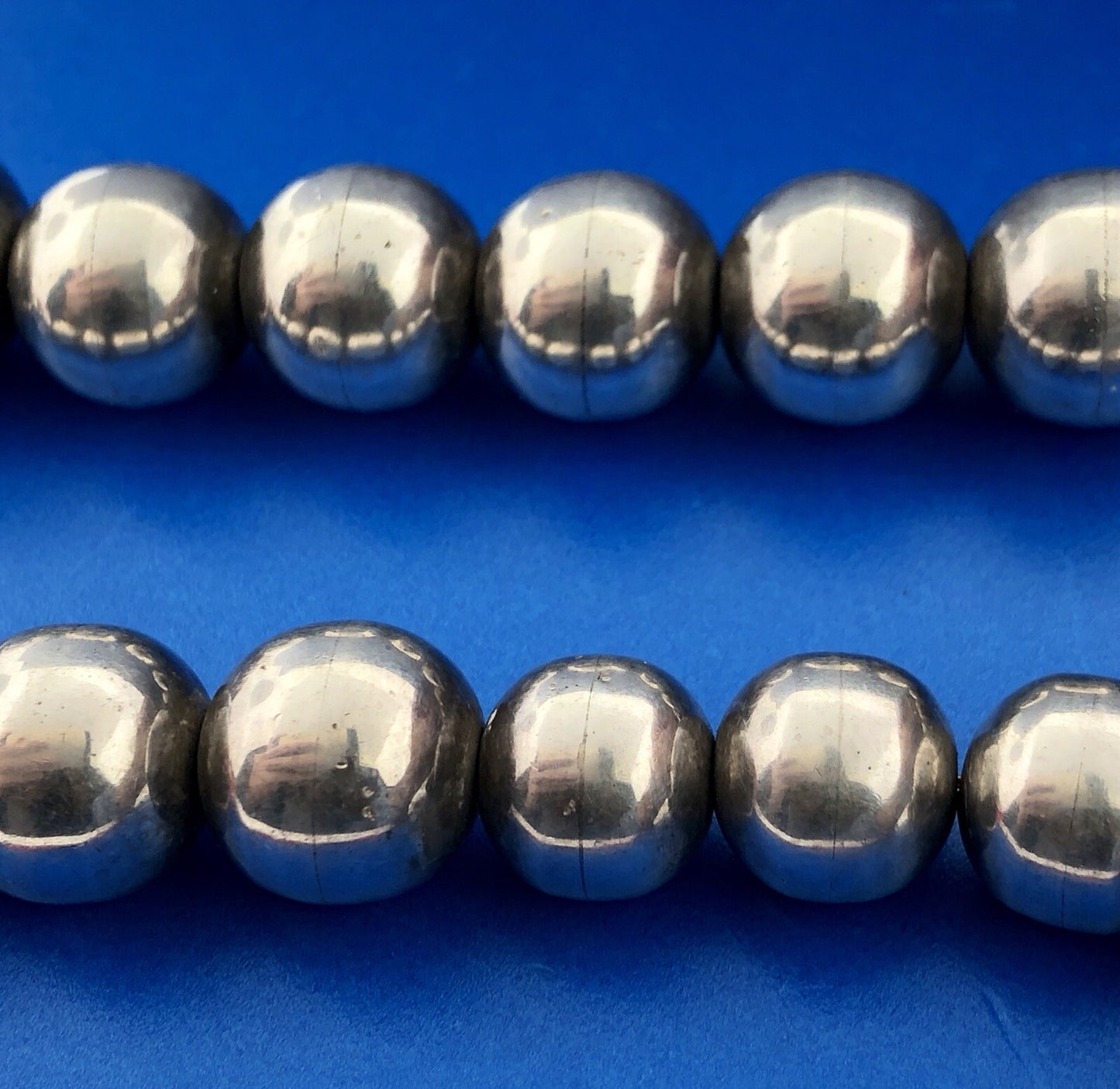 Vintage Taxco TD-29 Sterling Silver 925 Graduated Bead Ball Statement Necklace