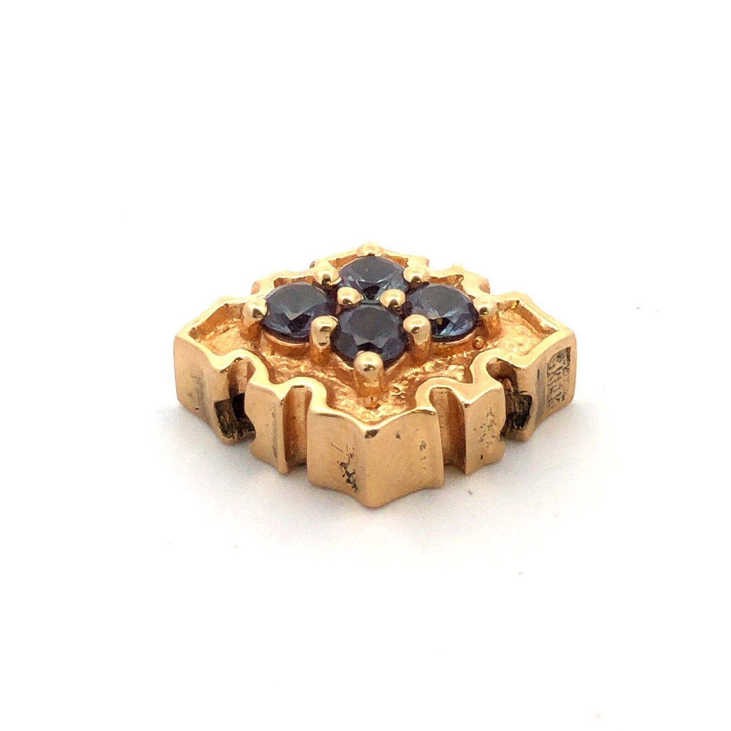 Designer 14K Yellow Gold Topaz  Anniversary Slide Bracelet Charm