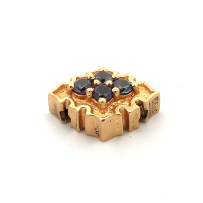 Designer 14K Yellow Gold Topaz  Anniversary Slide Bracelet Charm
