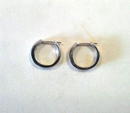 14k White Gold ZEI Diamond Hoop Earrings