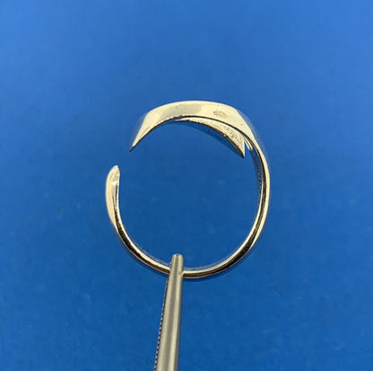 Vintage Sterling Silver 925 Modernist Abstract Signed Adjustable Cocktail Ring