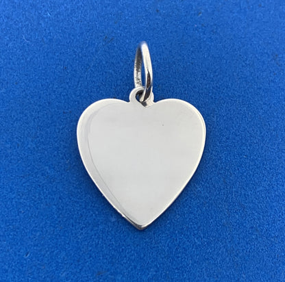 Tiffany & Co 925 Sterling Silver Engravable Heart Dog Tag Charm Pendant