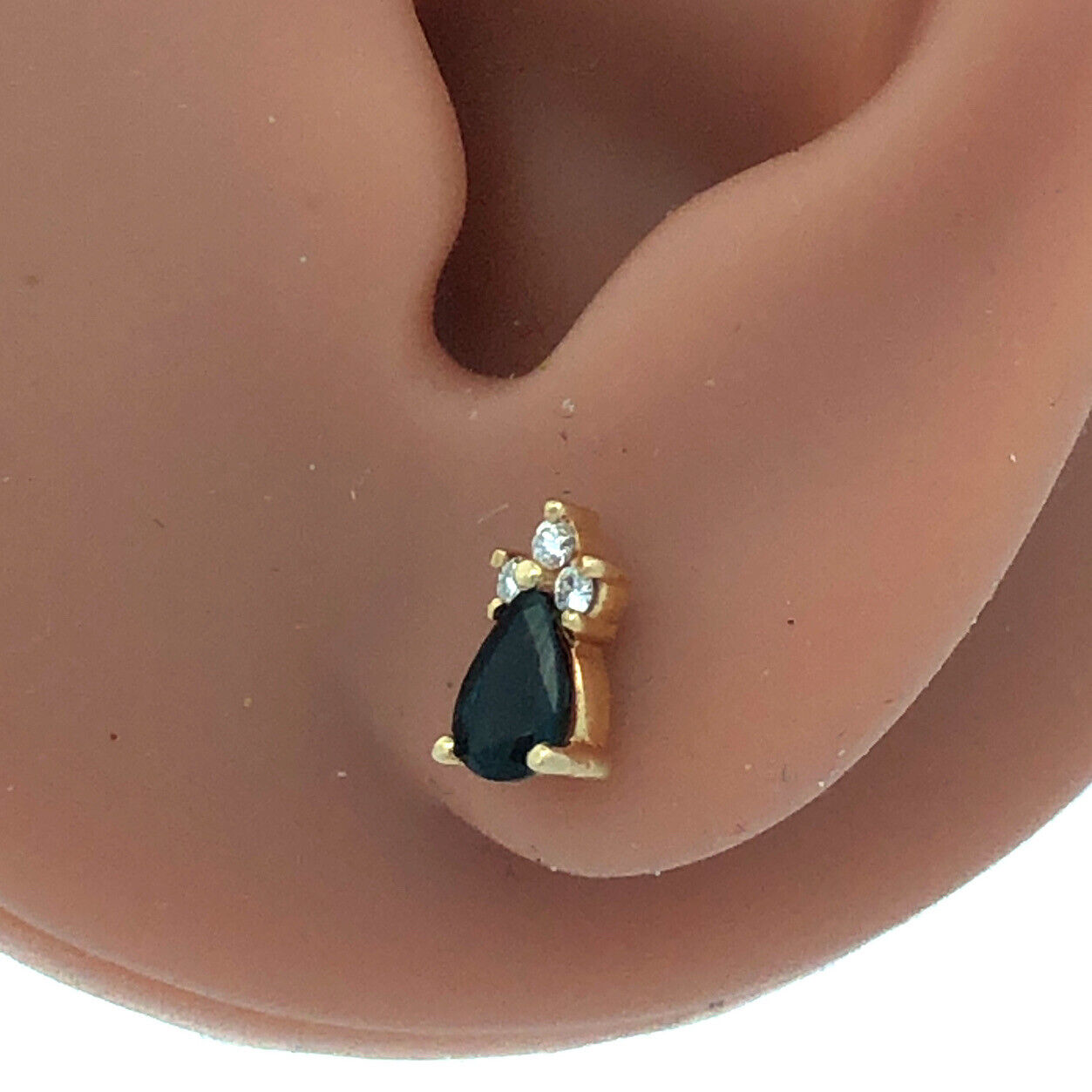 Designer 14K Yellow Gold London Blue Topaz Diamond Accented Stud Earrings