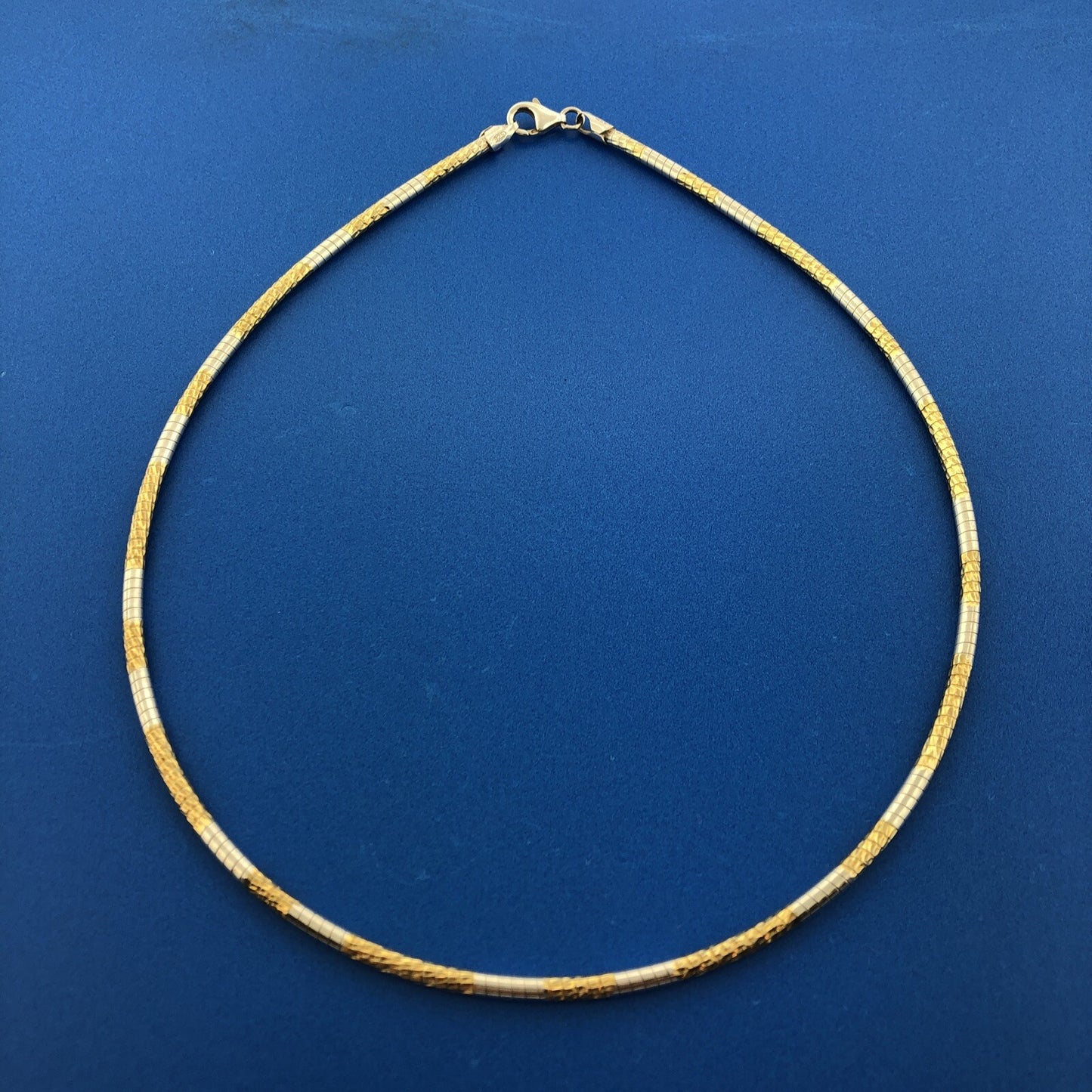 Stunning Sterling Silver 925 Vermeil Italian Flex Snake Link 16" Necklace