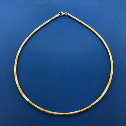 Stunning Sterling Silver 925 Vermeil Italian Flex Snake Link 16" Necklace