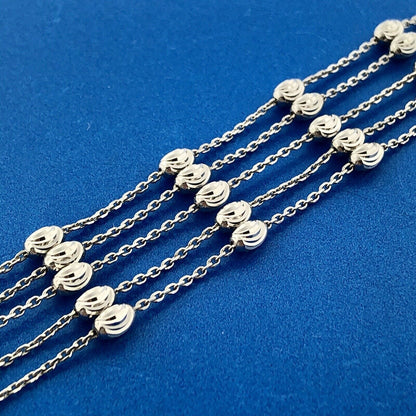 Officina Bernardi 925 Sterling Silver Ball Station Bracelet Drop Earrings Set