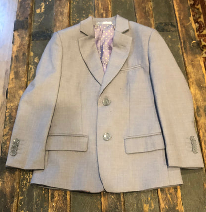 Designer Issac Mizrahi Boys Polyester Wool Blend Gray Size 6 2 Piece Suit