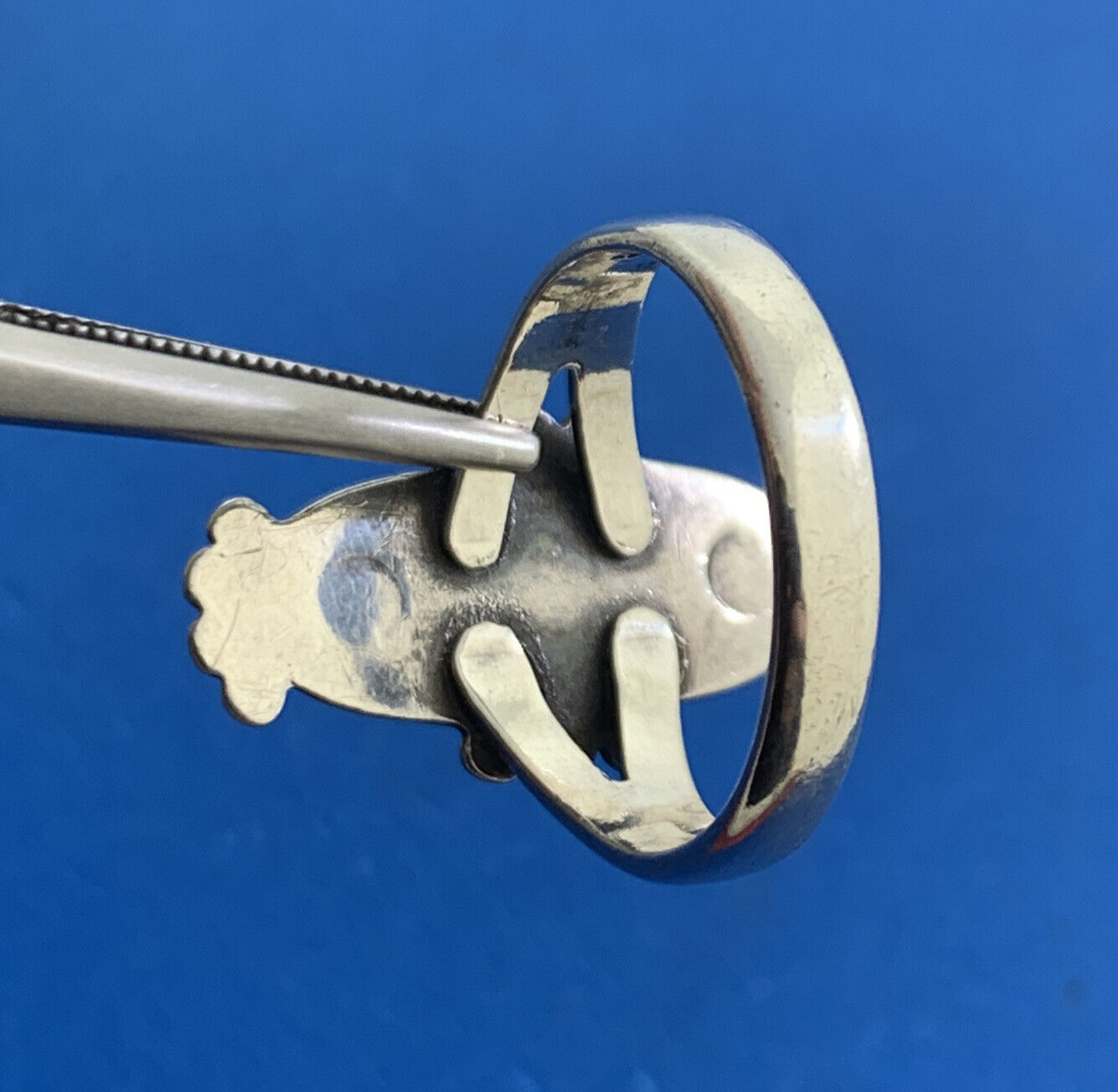 Native American Signed 925 Sterling Silver Oval Turquoise Ring