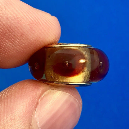 Authentic Pandora 14K Yellow Gold Murano Mystic Bead Retired Charm 750402