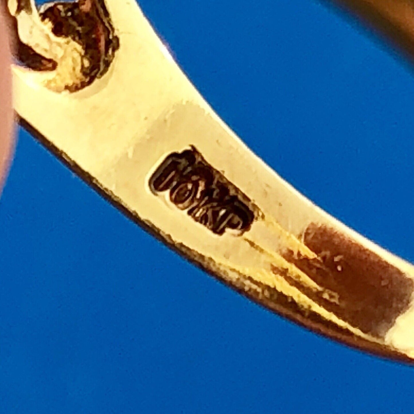 Vintage 10K Yellow Gold Sapphire Diamond Open Work September Cocktail Dome Ring