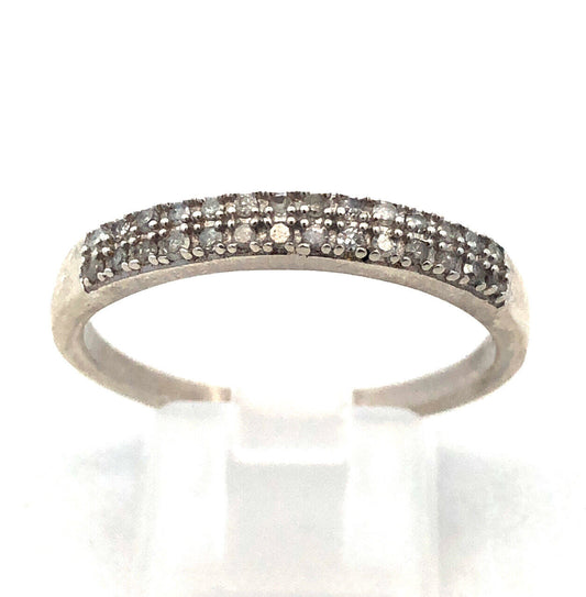 Designer DJoy 925 Sterling Silver Round Diamond Pave Anniversary Band Ring