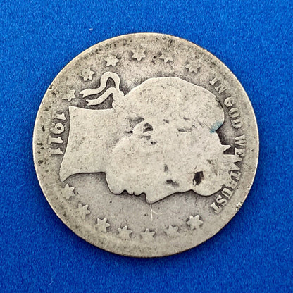 1911 D Silver Barber Quarter Better Key Date Denver Coin Rare Scarce
