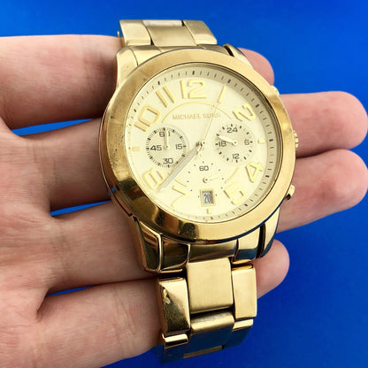 Michael Kors Unisex MK5726 The Mercer Gold Chronograph Bracelet Wrist Watch Runs