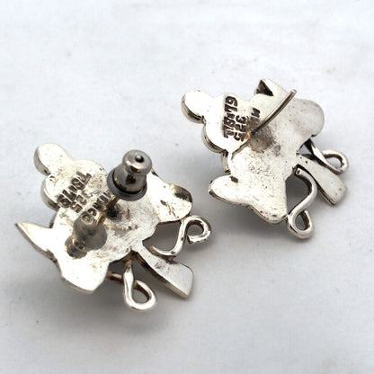 Vintage Taxco Mexico 925 Sterling Silver Grape Bunch Statement Stud Earrings