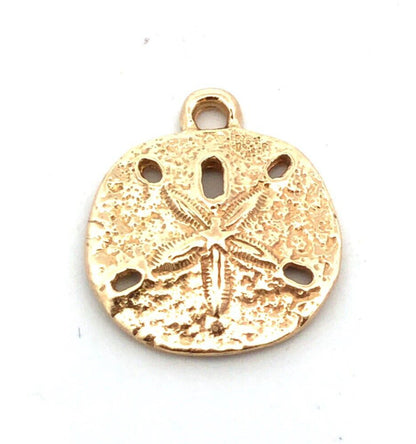 Designer James Avery 14K Yellow Gold Sand Dollar Beach Summer Pendant Charm