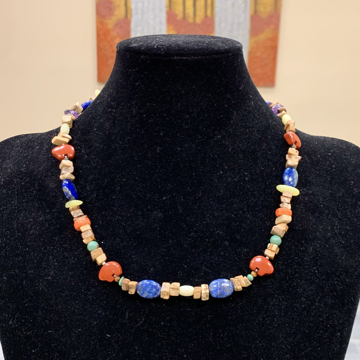 Designer Carolyn Pollack Sterling Silver 925 Multi-Gemstone 21" Strand Necklace