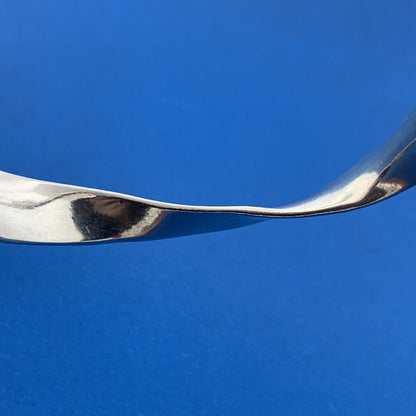 Taxco Artisan PAZ.  925 Sterling Silver Ribbed Wave Modernist Bangle Bracelet
