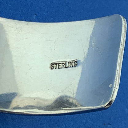 Artisan Signed 925 Sterling Silver Modernist Twist Statement Cuff Bracelet