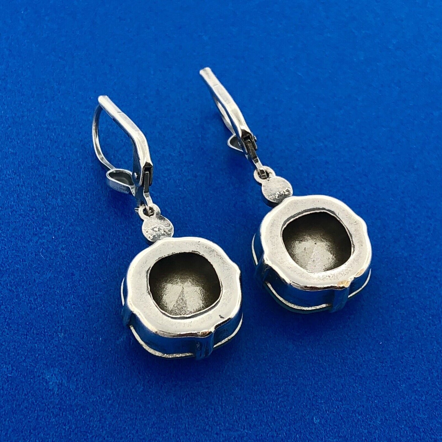 Lovely Sterling Silver 925 Aurora Borealis Coated Crystal CZ Leverback Earrings