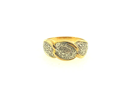 925 Sterling Silver Vermeil Diamond Illusion Statement Band Ring