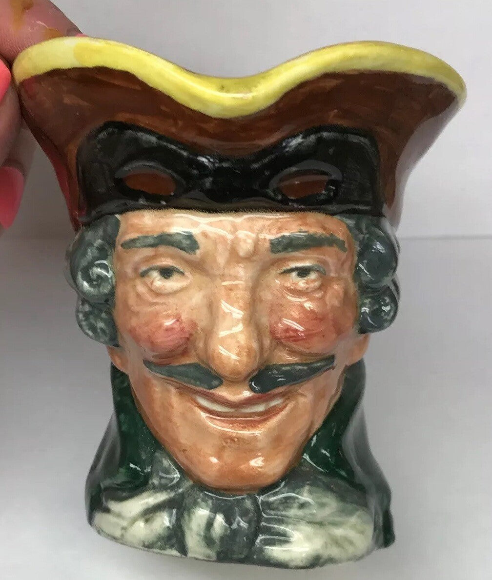 Vintage Royal Doulton Dick Turpin Mask Up Large Character Jug Mug A Mark England