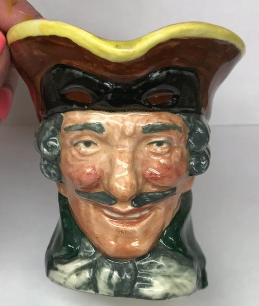 Vintage Royal Doulton Dick Turpin Mask Up Large Character Jug Mug A Mark England