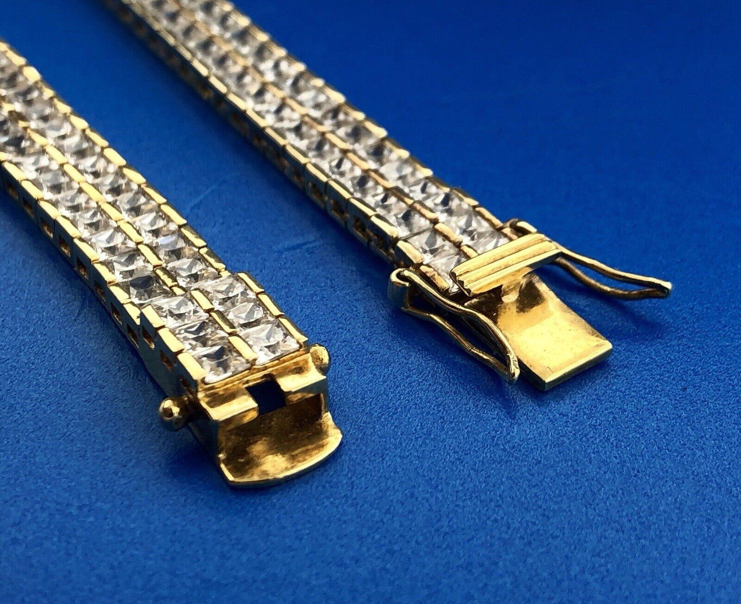 Vermeil Sterling Silver 925 Cubic Zirconia CZ Statement Collar Choker Necklace