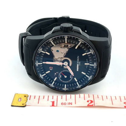 Momo Design Titanium Hand Wound MD-275 Black Rubber Strap Mens Watch