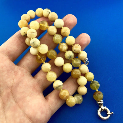 Whitney Kelly WK 925 Sterling Silver Moss Agate Jasper Ball Bead Necklace