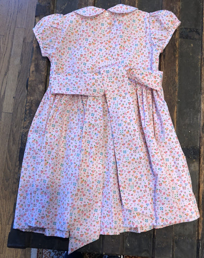 The Beaufort Bonnet Company Girls Size 7 Pink Floral Ruched Dress