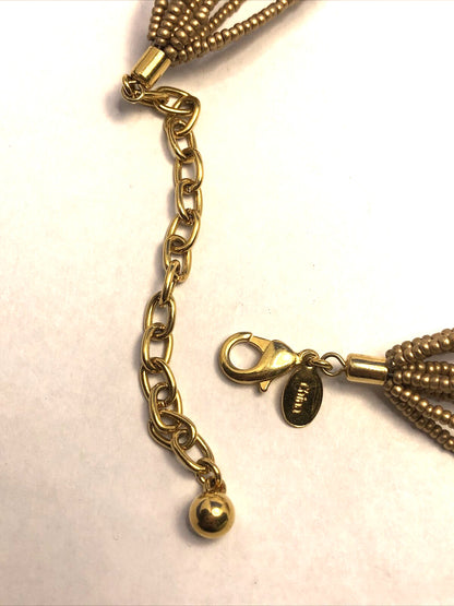 Joan Rivers Gold Tone Beaded 10-Strand Metal Disc Statement Necklace