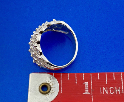 Silpada Retired Sterling Silver 925 Cubic Zirconia CZ Tapered Band Ring