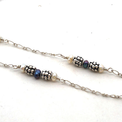 Mignon Faget 925 Sterling Silver Renaissance Pearl Rosette Medallion Necklace