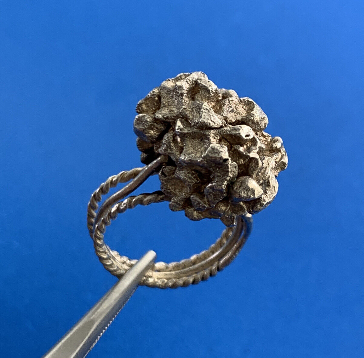 Artisan 925 Sterling Silver Artisan Nugget Free Form Size 6 Ring