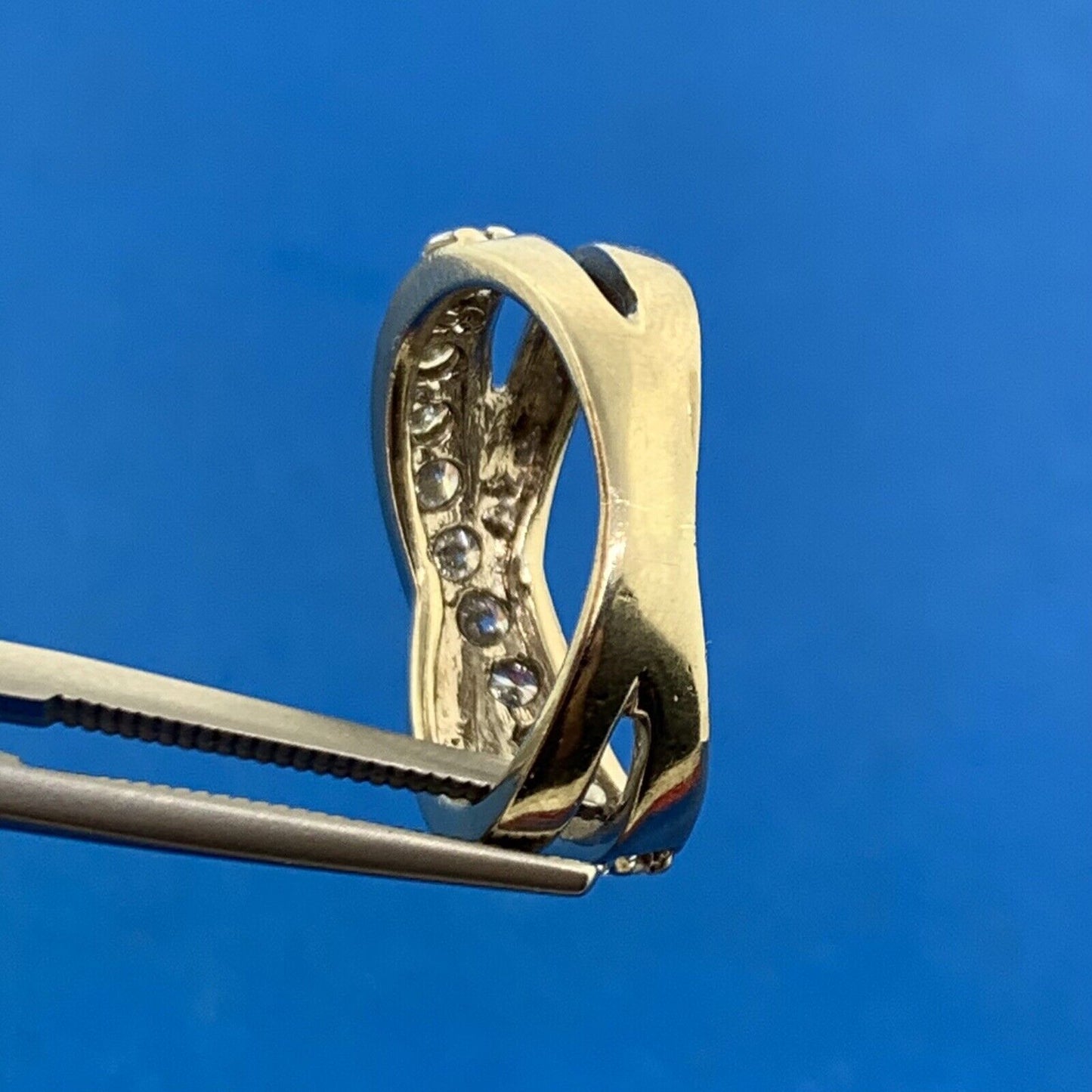 Designer 14K White Gold Diamond Entwined Wedding Anniversary Band Ring