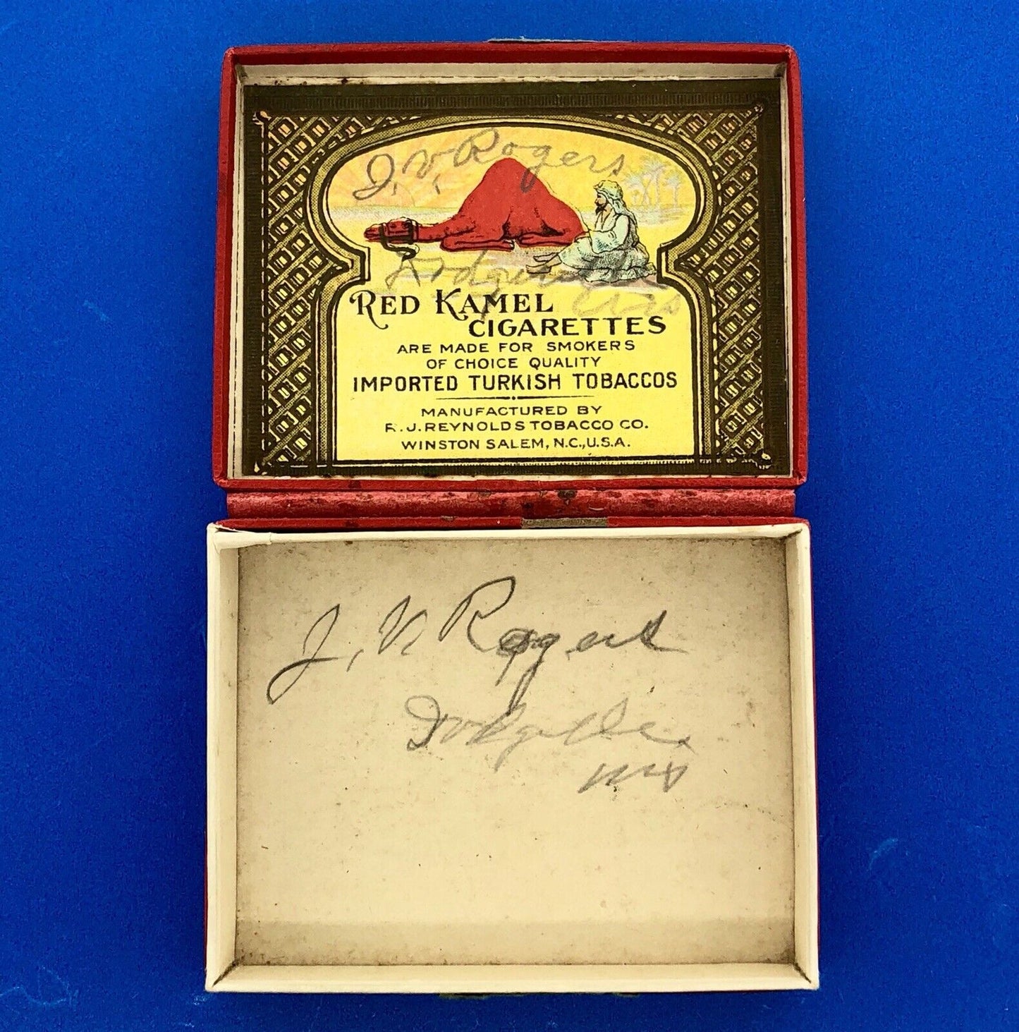 1909 Art Nouveau Empty Red Kamel Cigarette Pack Early Rare Scare Box Ephemera