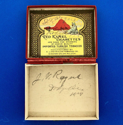 1909 Art Nouveau Empty Red Kamel Cigarette Pack Early Rare Scare Box Ephemera
