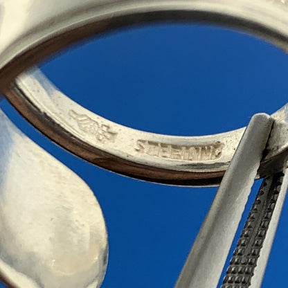 Designer 925 Sterling Silver Floral Flower Bypass Spoon Adjustable Ring