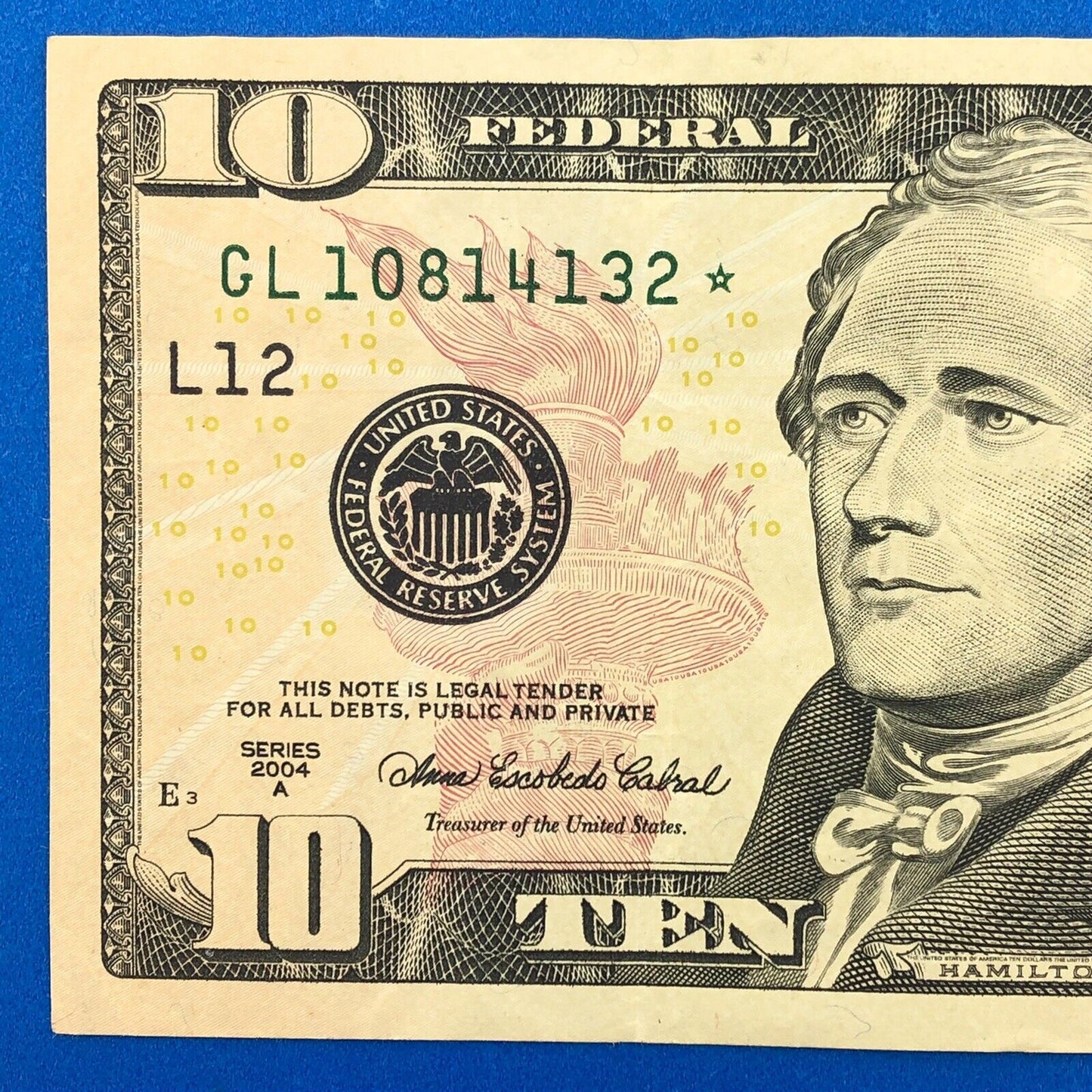 2004 A $10 Federal Reserve San Francisco Star Note Printed Fort Worth Rare