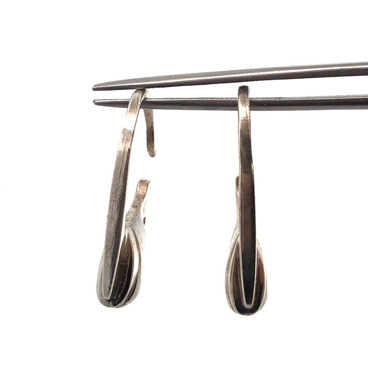 Designer 925 Sterling Silver Modernist Hoop Hook Dangle Earrings