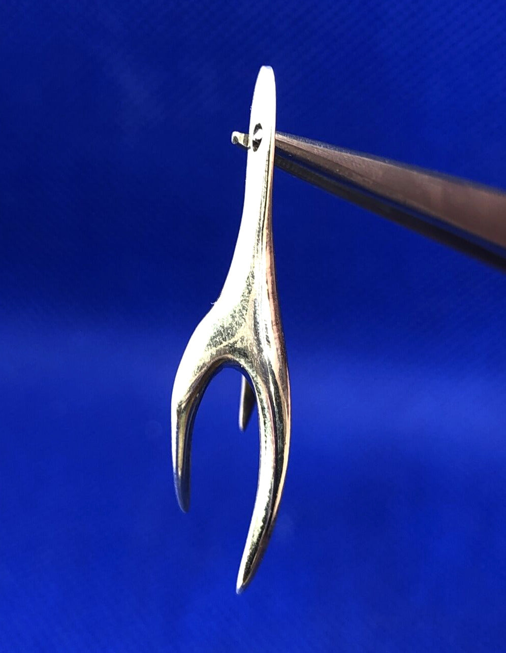 Modernist 925 Sterling Silver Spiked Thorn Claw Polished Pendant