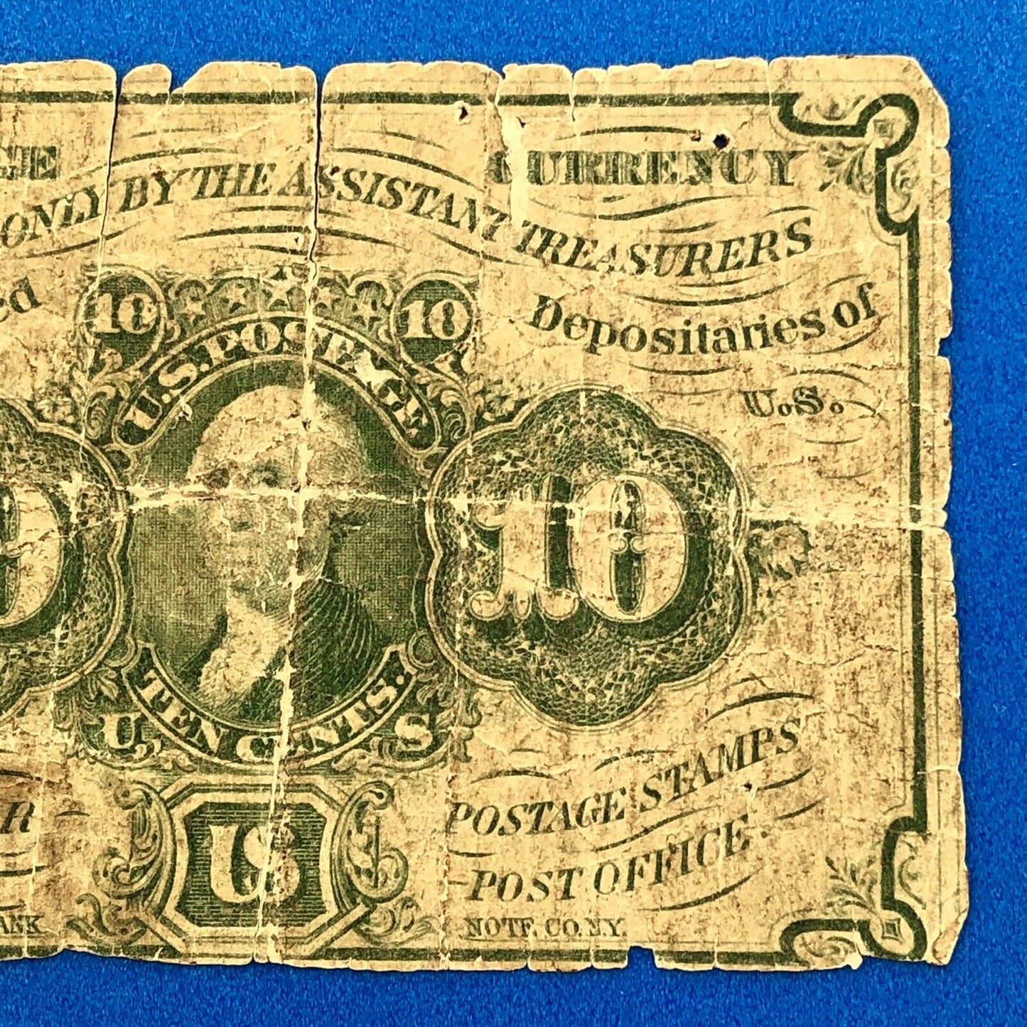 1862 1st Issue 10 Cents Postage Fractional Currency Civil War Note Fr. 1240