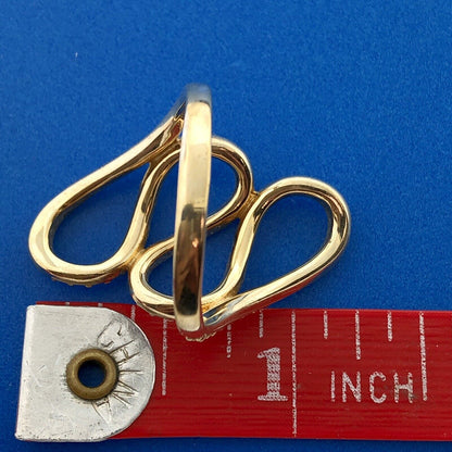 Milor Modernistic Vermeil Sterling Silver Cubic Zirconia Encrusted Finger Ring