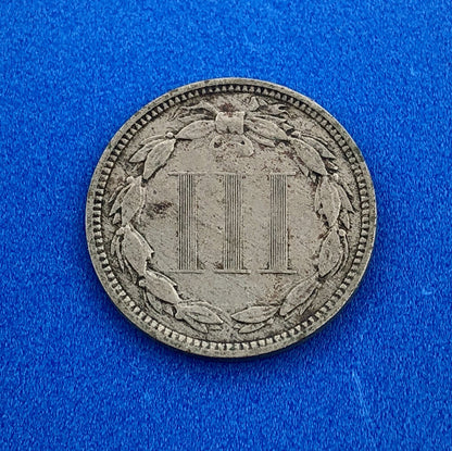 1873 P Nickel Three Cent Piece 3c Better Key Philadelphia Coin Very Good VG