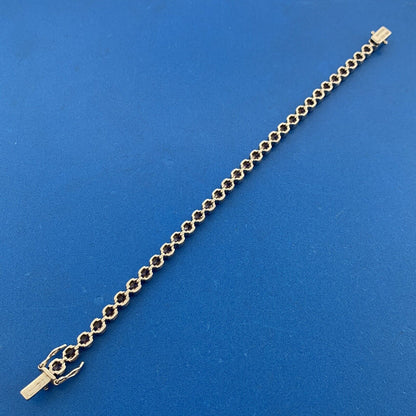 Stunning Designer Sterling Silver Oval Pink Ice Cubic Zirconia Tennis Bracelet