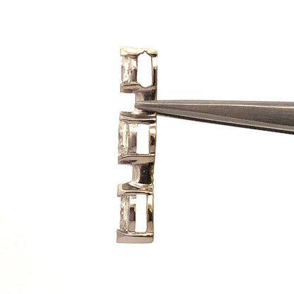 Designer 14K White Gold Marquise Diamond Anniversary Infinity Bar Pendant