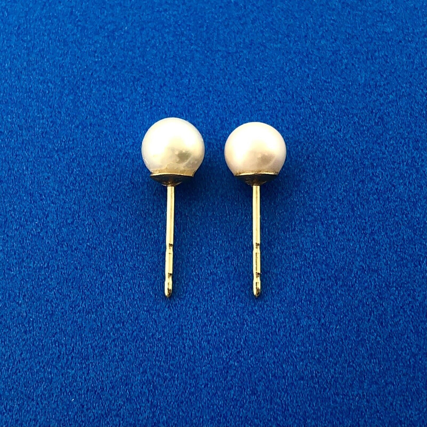 Estate 10K Yellow Gold Pearl Starter Stud Earrings